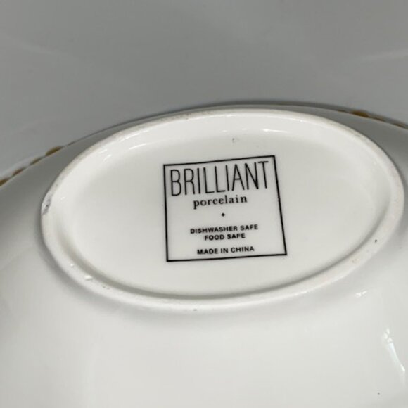 Brilliant Brand Gold Trim Beaded Porcelain Home Decor Bowl - Picture 4 of 5